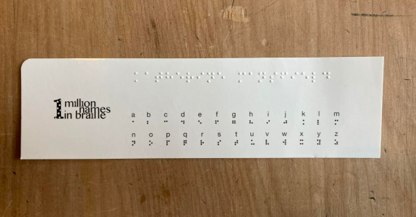 Te Wāhi Toi - One Million Names in Braille Project