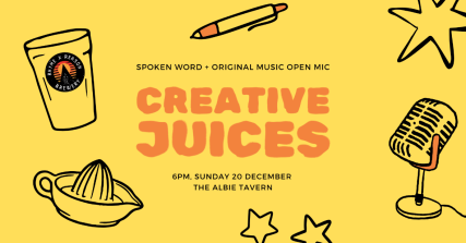 Te Wāhi Toi - Creative Juices Spoken Word & Open Mic Night – December Edition