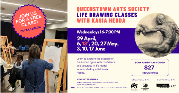 Te Wāhi Toi - QAS Life Drawing Classes with Kasia Hebda - 17 June