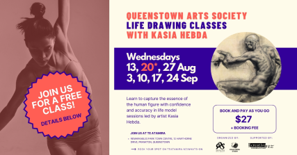 Te Wāhi Toi - Queenstown Arts Society - Life Drawing Classes with Kasia Hebda - 27 August