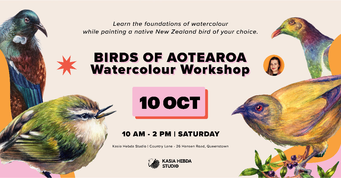 Birds of Aotearoa • Watercolour Workshop with Kasia Hebda